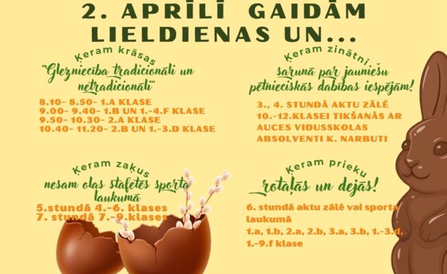 Lieldienu aktivitātes skolā, gaidot lieldienas