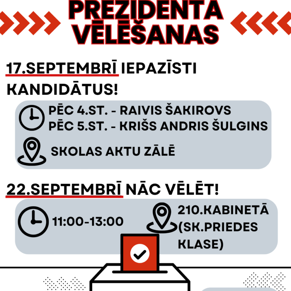 Auces vidusskolas skolēnu pašpārvaldes prezidenta vēlēšanas